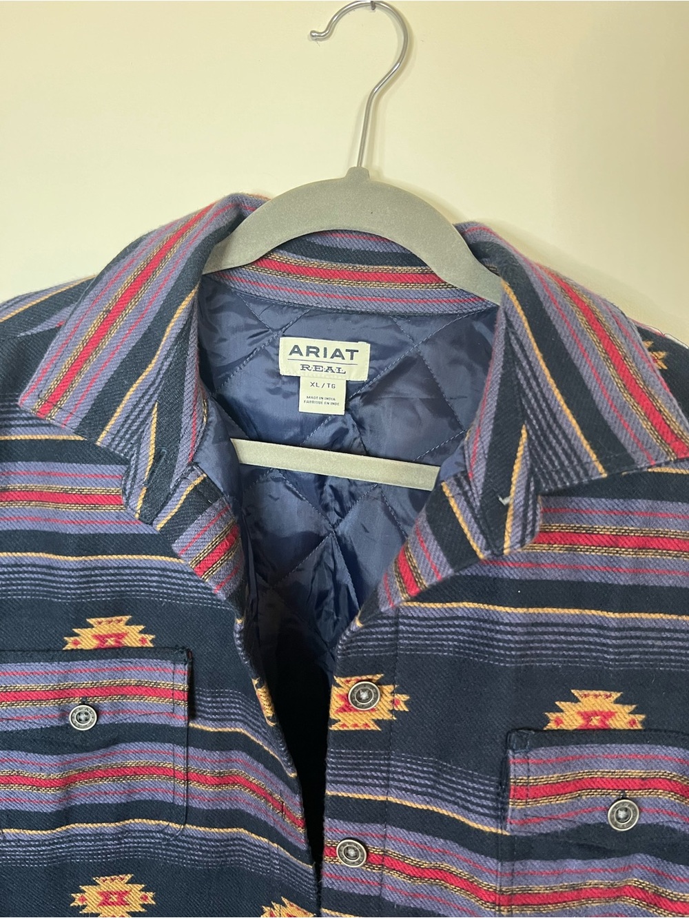 Ariat Navy Southwestern Shacket | XL - Picture 4 of 7
